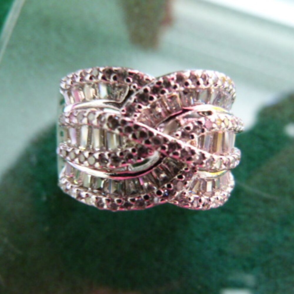 Beautiful Woven CZ & Sterling band